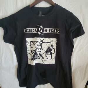 China crisis  band t shirt Ladies Large  Black